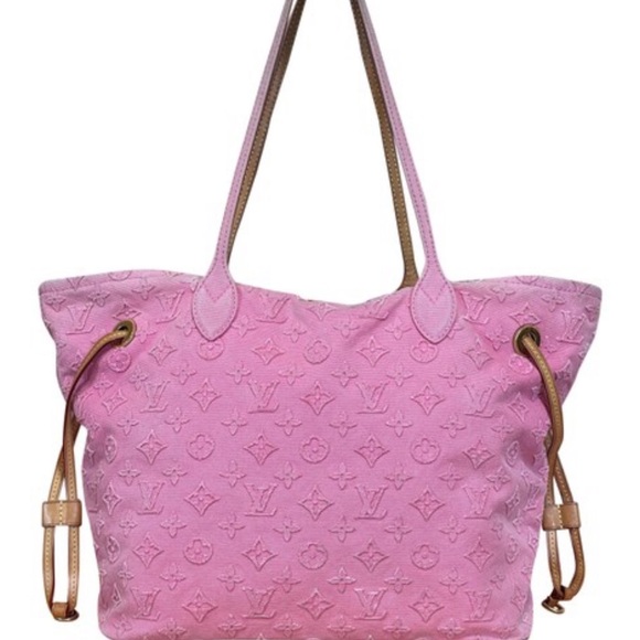 Louis Vuitton Neverfull Denim Stone Rose Appliqué - Picture 16 of 16